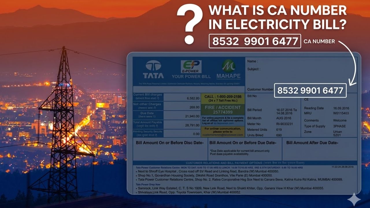What Is CA Number in Electricity Bill