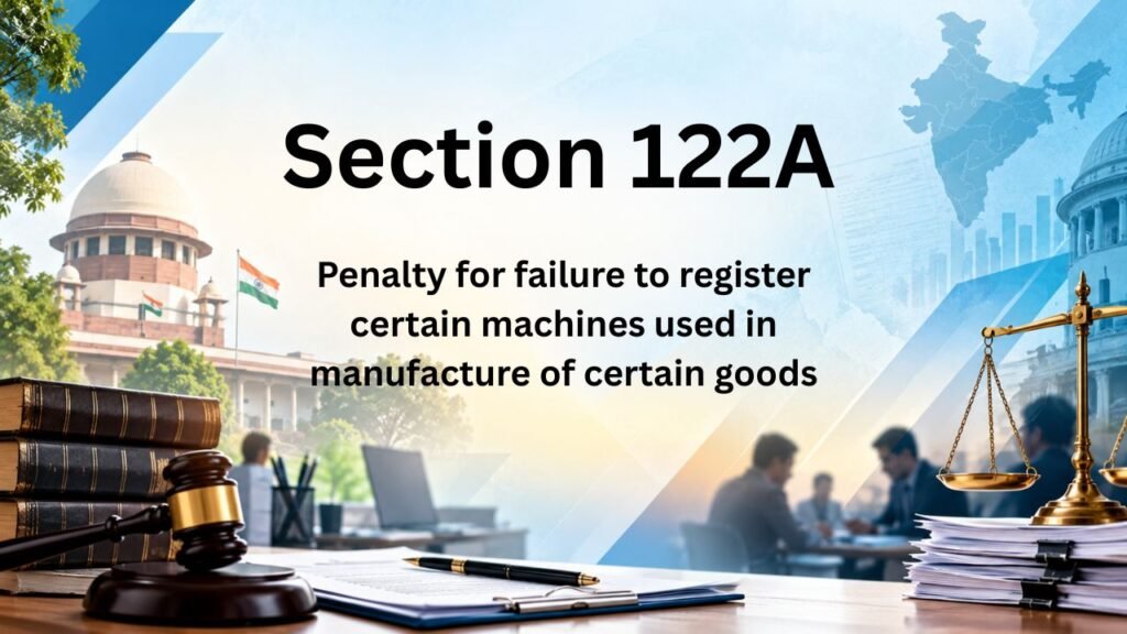 Section 122A - Penalty for failure to register certain machines used in manufacture of certain goods