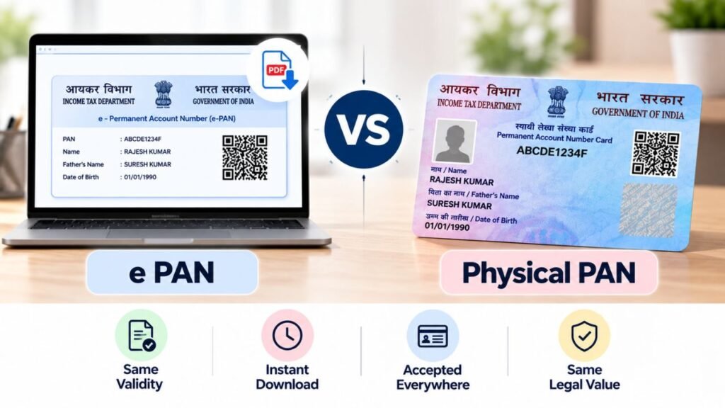e PAN vs Physical PAN